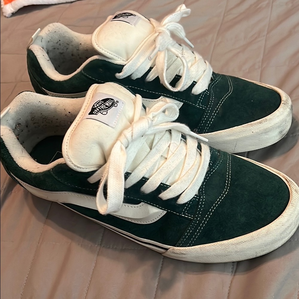 Vans Forest Green and White Low-Tops